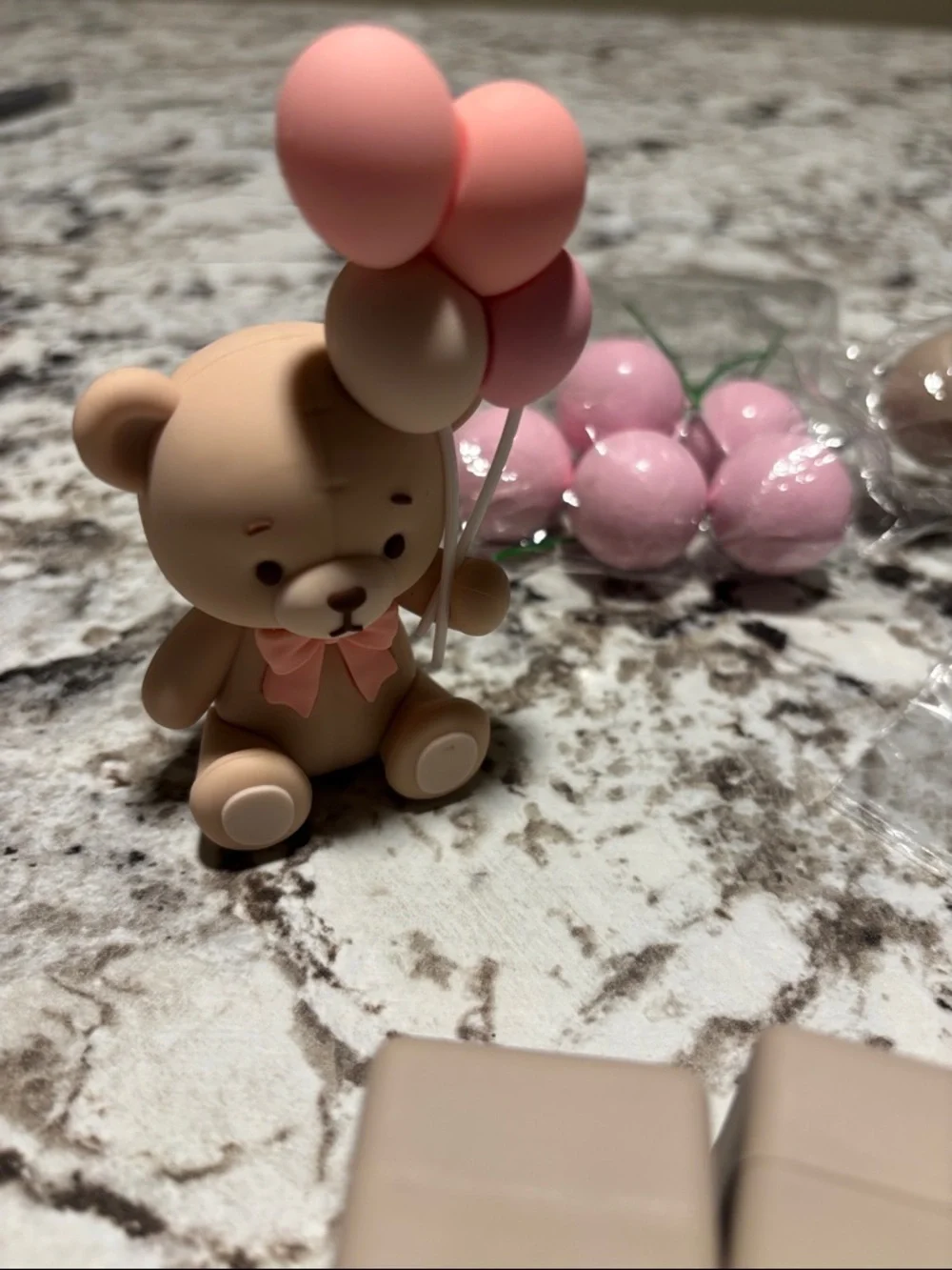 20 Pcs Teddy Bears Birthday Cake Toppers Decorations Baby Girl